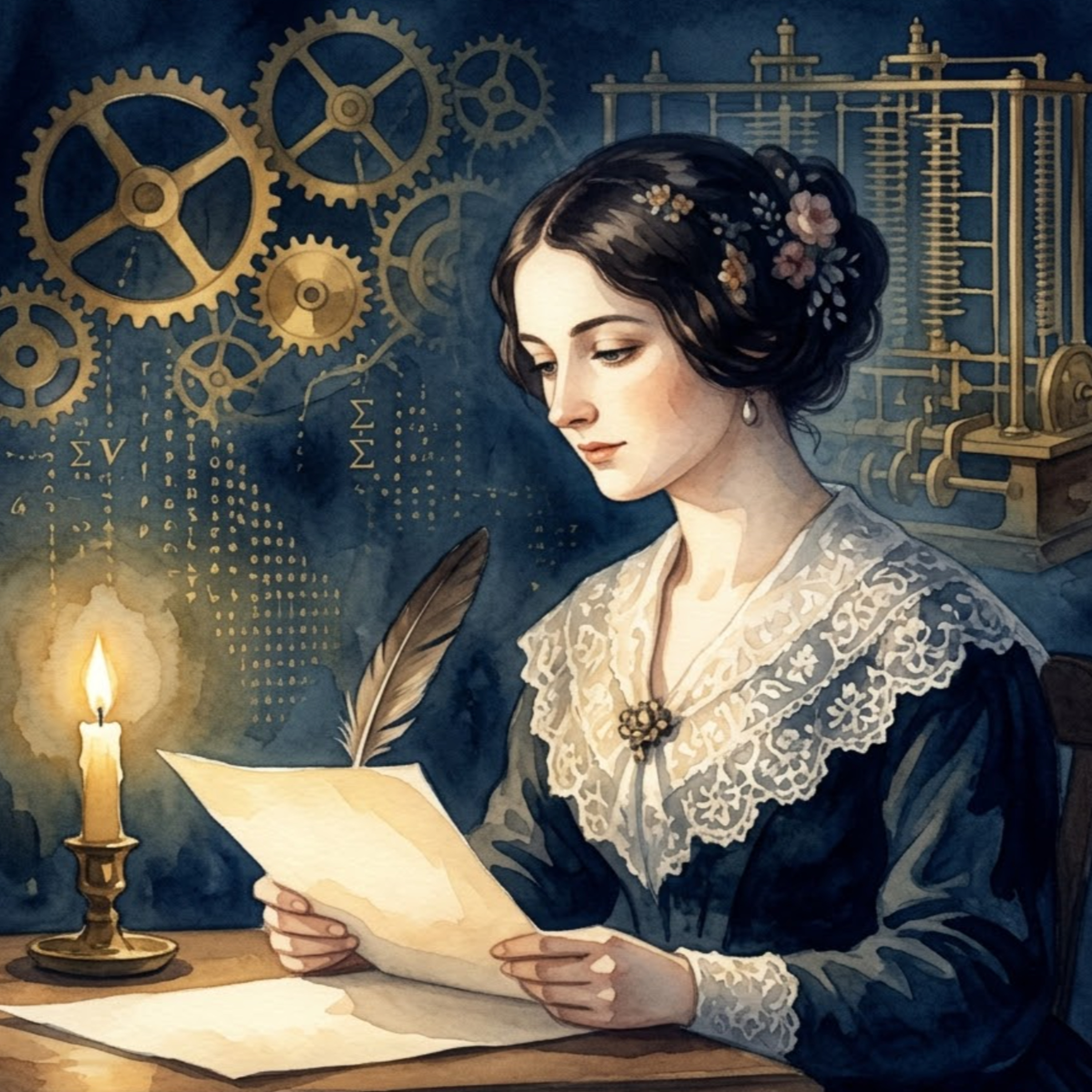 Artwork Ada Lovelace – Wenn das Klicken der Zahnräder im Regen verblasst