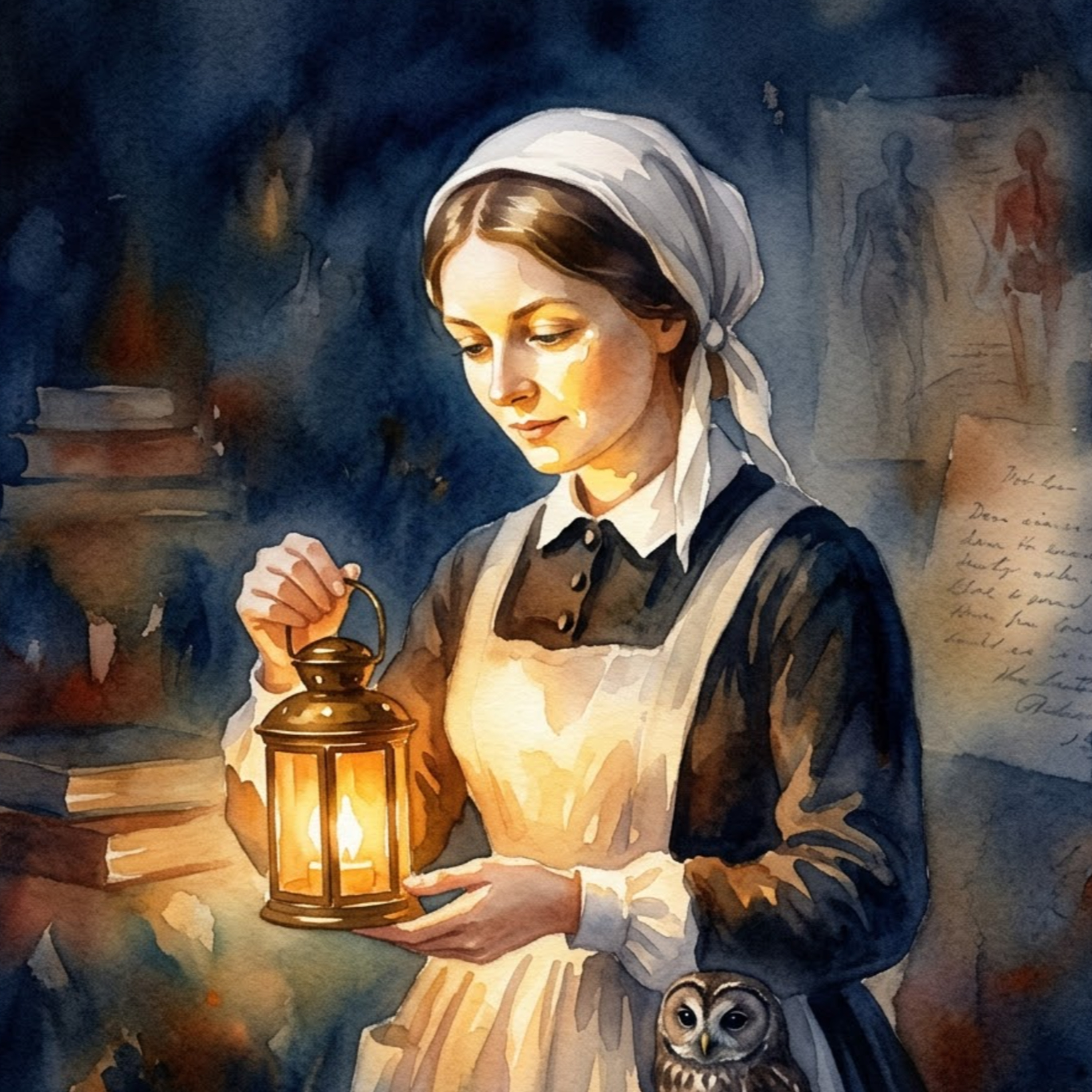 Artwork Florence Nightingale – Das sanfte Leuchten der Laterne in der Nacht