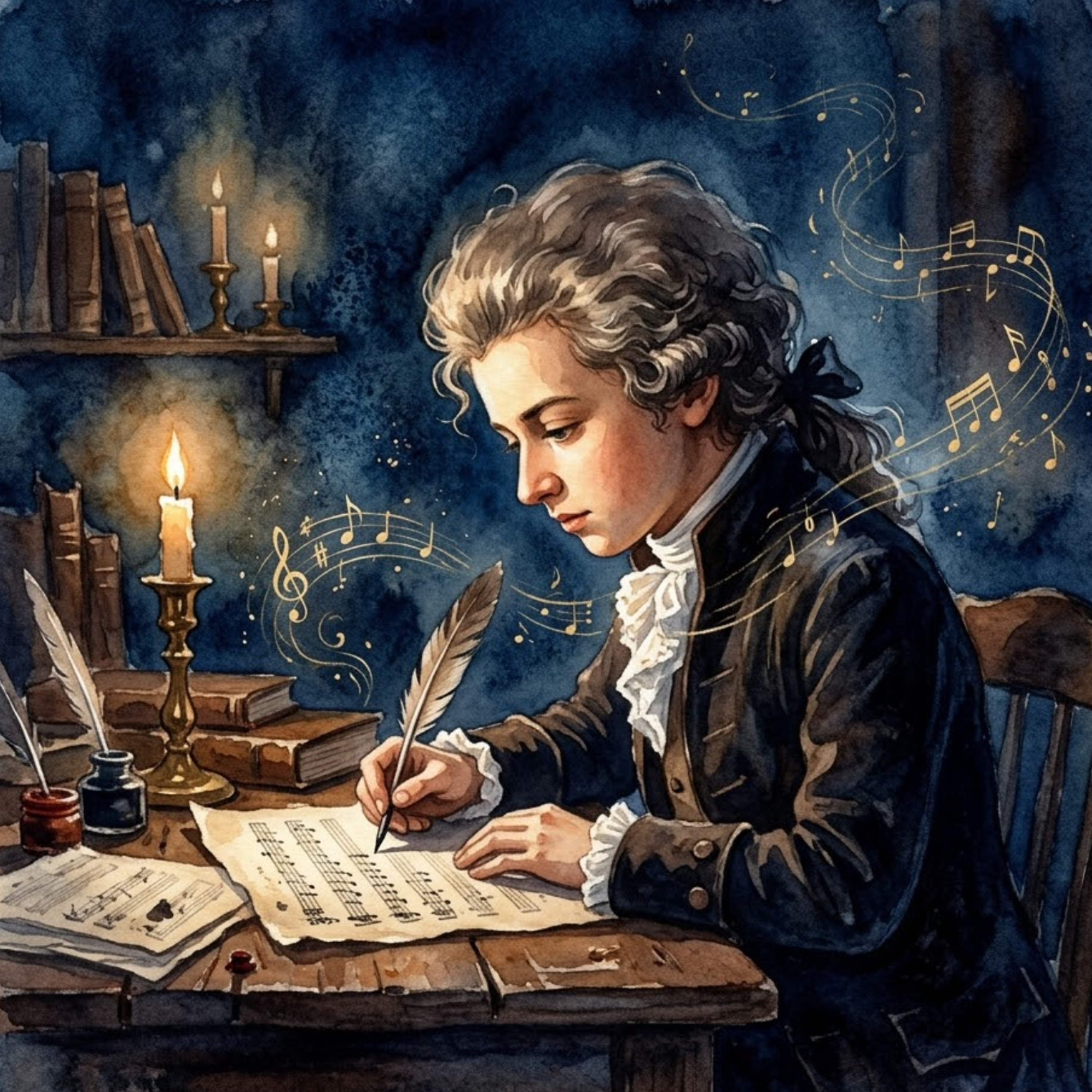 Artwork Wolfgang Amadeus Mozart – Wenn die Feder über das Notenblatt gleitet
