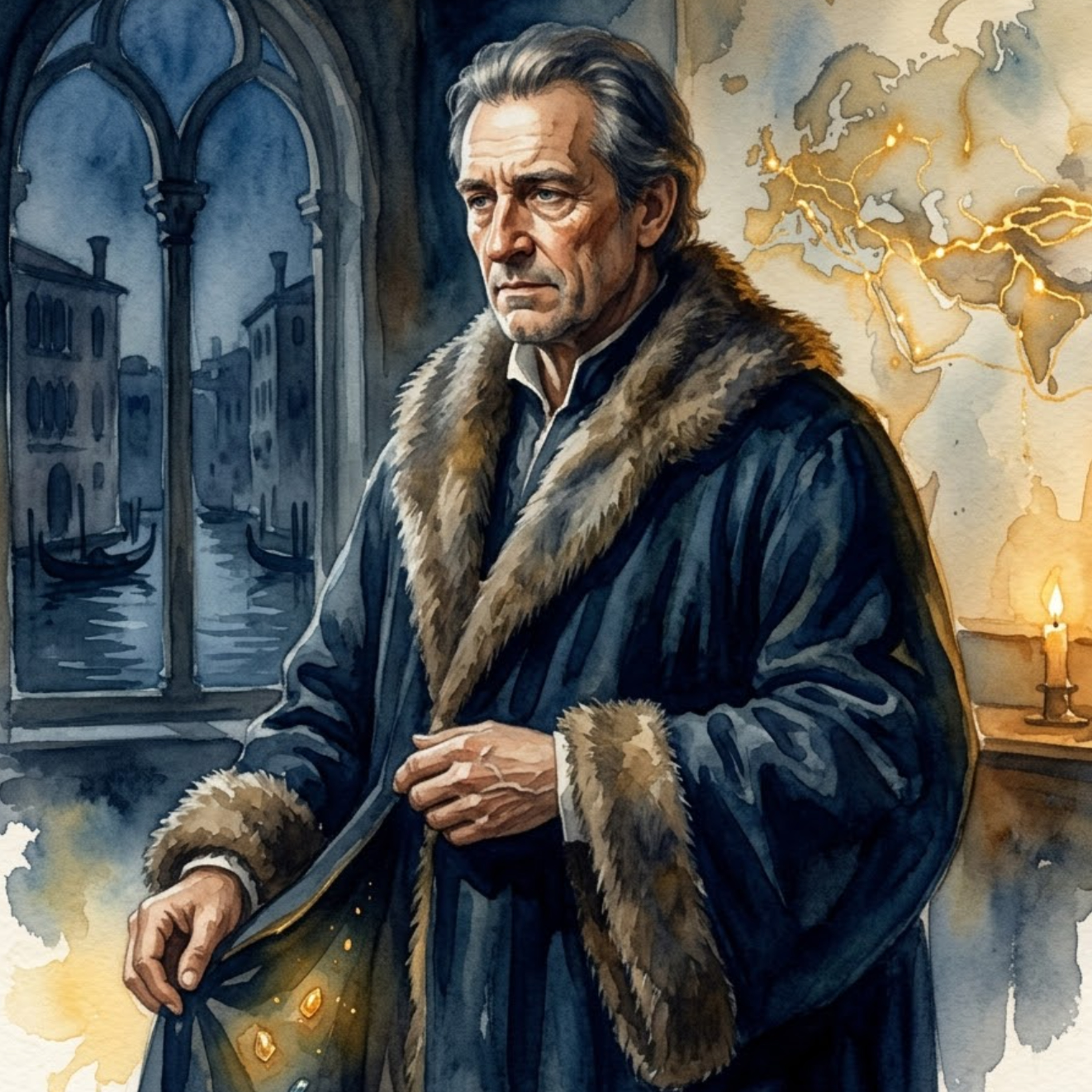 Artwork Marco Polo – Das Funkeln der Edelsteine im Saum des Gewandes
